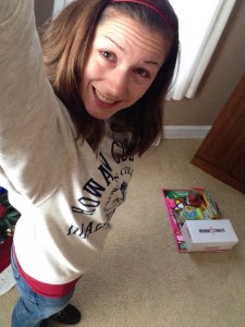 I wore a red sparkly soul headband and a red shirt under my sweatshirt. This is not a "day of red", its just Christmas!